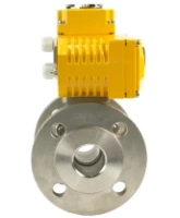 Кран шаровой DN.ru BV3232P(2pc)-FP-F-ISO-H Ду65 Ру16, корпус - сталь 316, уплотнение - PTFE, полнопроходной фланцевый с электроприводом QT-N-010EM-O1-220VAC-У1