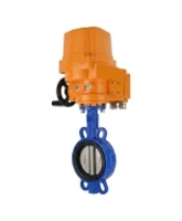 Затвор дисковый поворотный DN.ru WBV1432N-2W-Fb-H Ду100 Ру16, корпус - чугун GGG50, диск - нержавеющая сталь 316L, уплотнение - NBR, с электроприводом DN.ru QT-EX-010EM-O2-220VAC-У1