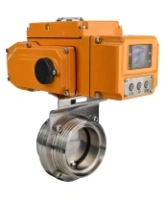 Затвор дисковый поворотный DN.ru WBV3131E-2W-T-H Ду50 Ру10 резьбовой, корпус - пищевая нержавеющая сталь 304, уплотнение - EPDM, с электроприводом QT-N-005EM-A1-220VAC-У1 c датчиком обратной связи и входным управляющим сигналом 4-20мА HARK