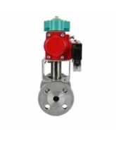 Кран шаровой DN.ru BV3131P(3pc)-FP-F-ISO-H Ду100 Ру16 полнопроходной, фланцевый, корпус - нержавеющая сталь 304, PTFE, 22х22, WDVF, с пневмоприводом PA-DA-105, пневмораспределителем 4M320-08 AC220V и магнитным переключателем ALS200D