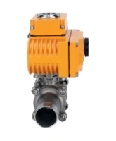 Кран шаровой DN.ru BV3232P(3pc)-FP-W-ISO-H LONG Ду80 Ру25 полнопроходной, корпус - нержавеющая сталь 316, уплотнение - PTFE, под приварку, с электроприводом DN.ru QT-N-015EM-O1-220VAC-У1