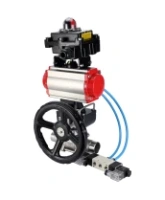 Кран шаровой DN.ru BV3232P(3pc)-FP-W-ISO-H LONG Ду65 Ру25 полнопроход., корпус - нерж.сталь 316, уплотнение - PTFE, под приварку, с пн.приводом PA-DA-083, пн.распределителем 4V320-08 AC220V, редуктором MON2-450-T28-ISO и БКВ APL-410N EX