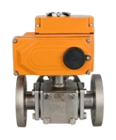 Кран шаровой DN.ru BV3131PPL(4pc)-FP-3WT-F-ISO-H Ду25 Ру16, трехходовой, полнопроходной, сталь 304, уплотнение - PPL, фланцевый с 3/4-оборотным электроприводом E34-N-005EM-O1-220VAC-У1 220В