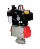 Кран шаровой DN.ru BV3232P(4pc)-SP-3WL-T-ISO-H Ду15 Ру63 стандартнопроходной трехходовой L-тип, нержавеющая сталь SS316, внутренняя резьба, PTFE, пн.приводом PA-DA-052, пн.распределителем 4M310-08 AC220V, БКВ APL-410N EX и БПВ AFC2000