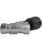 Клапан отсечной пневматический DN.ru VSP3241P-T-1PNC 3/4″ Ду20 Ру25, корпус - нержавеющая сталь SS316, резьбовой, Y-образный, корпус привода - пластик