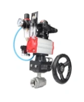 Кран шаровой DN.ru BV3232P(2pc)-FP-T-ISO-H Ду65 Ру40 полнопроходной, нерж. сталь SS316, внутренняя резьба, PTFE, с пневмоприводом PA-DA-083, с пневмораспределителем 4M310-08 AC220V, с БКВ APL-210N, с ручным дублером MON2-450-T28-ISO, с БПВ AFC2000