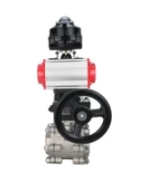 Кран шаровой DN.ru BV3232P(3pc)-FP-SW-ISO-H Ду65 Ру63 полнопроходной, корпус - нержавеющая сталь SS316, под приварку, с пневмоприводом PA-DA-105, БКВ APL-510N EX, ручным дублером MON2-450-T28-ISO