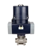 Кран шаровой DN.ru BV3232P(3pc)-FP-W-ISO-H WDVF Ду15 Ру63 полнопроходной, трехсоставной, корпус - нержавеющая сталь 316, уплотнение - PTFE, под приварку, с 1/4-оборотным электроприводом DN.ru QTSA-N-003EM-O0-220VAC с пружинным возвратом