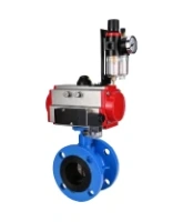 Затвор дисковый поворотный DN.ru WBV1313E-2W-F-H Ду100 Ру16 фланцевый, корпус - чугун GGG40, диск - чугун GGG40, уплотнение - EPDM, с пневмоприводом DN.ru PA-DA-105, пневмораспределителем DN.ru 4M310-08 AC220V и БПВ DN.ru AFC2000