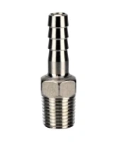 Штуцер елочка DN.ru BF31-T-3/4-20 3/4″х20мм Ду20 Ру16 шланговый, корпус - нержавеющая сталь AISI 304 (CF8), присоединение - наружная резьба/штуцер