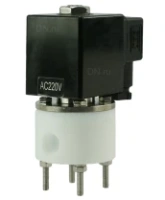 Клапан электромагнитный DN.ru VS841-VT-NC-220VAC 3/4″ Ду20 Ру6 соленоидный двухходовой, корпус - PTFE, уплотнение - VITON, резьбовой, прямого действия, нормально закрытый, катушка - 220В