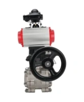 Кран шаровой DN.ru BV3232P(3pc)-FP-SW-ISO-H Ду65 Ру63 полнопроходной, корпус - нержавеющая сталь SS316, под приварку, с пневмоприводом PA-DA-105, БКВ APL-210N, ручным дублером MON2-450-T28-ISO