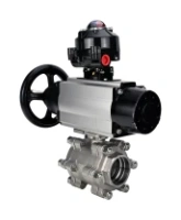 Кран шаровой DN.ru BV3232P(3pc)-FP-SW-ISO-H Ду100 Ру63 полнопроходной, корпус - нержавеющая сталь SS316, под приварку, с пневмоприводом PA-DA-105-1, пневмораспределителем 4M310-08 AC220V, БКВ APL-510N EX