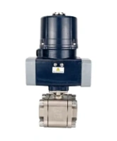Кран шаровой DN.ru BV3232P(3pc)-FP-SW-ISO-H Ду100 Ру63 полнопроходной, корпус - нержавеющая сталь SS316, под приварку, с 1/4-оборотным электроприводом QTSA-N-020EM-O0-220VAC с пружинным возвратом