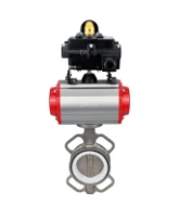 Затвор дисковый поворотный DN.ru WBV3131P-2W-Fb-R Ду250 Ру16, корпус - нержавеющая сталь 304, диск - нержавеющая сталь 304, уплотнение - PTFE, с пневмоприводом DN.ru PA-DA-160, пневмораспределителем DN.ru 4M310-08 AC220V и БКВ DN.ru APL-410N EX