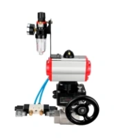 Кран шаровой DN.ru BV3232P(2pc)-FP-T-ISO-H Ду80 Ру40 полнопроходной, внутренняя резьба, нержавеющая сталь 316, уплотнение - PTFE, с пневмоприводом PA-DA-083, пневмораспределителем 4V320-10 AC220V, ручным дублером MON2-450-T28-ISO, БПВ AFC2000