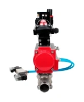 Кран шаровой DN.ru BV3232P(3pc)-FP-W-ISO-H LONG Ду80 Ру25 полнопроходной, корпус - нержавеющая сталь 316, уплотнение - PTFE, под приварку, с пневмоприводом PA-DA-083, пневмораспределителем 4V320-08 AC220V, БКВ APL-210N и БПВ AFC2000