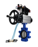 Затвор дисковый поворотный DN.ru WBV1631N-2W-Fb-H Ду150 Ру16 LUG корпус - чугун QT450, диск - нержавеющая сталь 304, уплотнение - NBR, с пневмоприводом PA-DA-105-1, пневмораспределителем 4V320-08 AC220V, БКВ APL-410N EX и БПВ AFC2000
