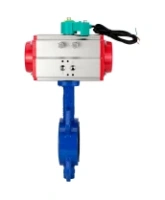 Затвор дисковый поворотный DN.ru WBV1432E-2W-Fb-H Ду100 Ру16 корпус - чугун GGG50, диск - нержавеющая сталь 316L, уплотнение - EPDM, с пневмоприводом PA-DA-083 и магнитным переключателем ALS200D