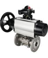 Кран шаровой DN.ru BV3232P(3pc)-FP-F-ISO-H Ду100 Ру25 фланцевый с ISO-фланцем, корпус - нержавеющая сталь 316, полнопроходной, уплотнение - PTFE, с пневмоприводом PA-DA-105-1, БКВ APL-210N