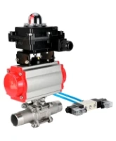 Кран шаровой DN.ru BV3232P(3pc)-FP-W-ISO-H LONG Ду80 Ру25 полнопроходной, корпус - нержавеющая сталь 316, уплотнение - PTFE, под приварку, с пневмоприводом PA-DA-083, пневмораспределителем 4V320-08 AC220V и БКВ APL-410N EX