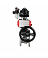 Кран шаровой DN.ru BV3232P(2pc)-FP-F-ISO-H Ду50 Ру16 полнопроходной фланцевый, корпус - нерж.сталь SS316, уплотнение - PTFE, с пн.приводом PA-DA-083, пн.распределителем 4M320-08 AC220V, ручным дублером MON2-450-T28-ISO, БКВ APL-510N EX и БПВ AFC2000