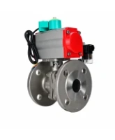 Кран шаровой DN.ru BV3232P(2pc)-FP-F-ISO-H Ду100 Ру16 полнопроходной фланцевый, корпус - нержавеющая сталь SS316, уплотнение - PTFE, с пневмоприводом PA-DA-105, пневмораспределителем 4M320-08 AC220V и магнитным переключателем ALS200D