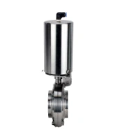Затвор дисковый поворотный DN.ru WBV3131S-2W-W-H Ду80 Ру10 под приварку, пищевая нержавеющая сталь 304, уплотнение – Silicon, с пневмоприводом DN.ru PA-SA-85 с возвратными пружинами