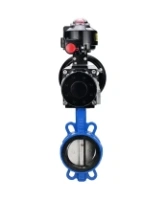 Затвор дисковый поворотный DN.ru WBV1413E-2W-Fb-H Ду150 Ру16, корпус - чугун GGG50, диск - чугун GGG40, уплотнение - EPDM, с пневмоприводом DN.ru PA-DA-105-1 двойного действия, с БКВ APL-510N-EX