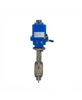 Затвор дисковый поворотный DN.ru WBV3232V-2W-Fb-H Ду50 Ру16, корпус - нержавеющая сталь 316L, диск - нержавеющая сталь 316L, уплотнение - VITON, с электроприводом QT-N-003EM-O1-12VDC-У1 blue
