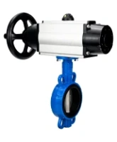 Затвор дисковый поворотный DN.ru WBV1432N-2W-Fb-H Ду125 Ру16, корпус - чугун GGG50, диск - нержавеющая сталь 316L, уплотнение - NBR, с пневмоприводом DN.ru PA-DA-105-1 двойного действия, пневмораспределителем 4M310-08 DC24V