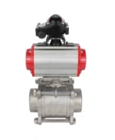Кран шаровой DN.ru BV3232P(3pc)-FP-W-ISO-H Ду65 Ру25 полнопроходной двухходовой, нержавеющая сталь SS316, под приварку, уплотнение - PTFE, с пневмоприводом DN.ru PA-DA-83 и блоком концевых выключателей APL-210N
