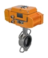Затвор дисковый поворотный DN.ru WBV3232V-2W-Fb-H Ду100 Ру16, корпус - нержавеющая сталь 316L, диск - нержавеющая сталь 316L, уплотнение - Viton, с электроприводом DN.ru QT-N-010EM-B1-220VAC-У1 (0-10В) HARK