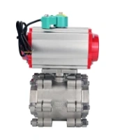 Кран шаровой DN.ru BV3232P(3pc)-FP-SW-ISO-H Ду100 Ру63 полнопроходной, корпус - нержавеющая сталь SS316, под приварку, с пневмоприводом PA-DA-105, пневмораспределителем 4M310-08 AC220V, магнитным переключателем ALS200D