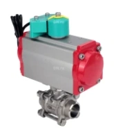 Кран шаровой DN.ru BV3232P(3pc)-FP-W-ISO-H Ду80 Ру25 полнопроходной, корпус - нержавеющая сталь 316, уплотнение - PTFE, под приварку, с пневмоприводом PA-DA-105 и магнитным переключателем ALS200D