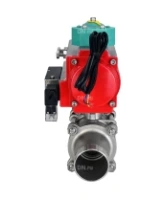 Кран шаровой DN.ru BV3232P(3pc)-FP-W-ISO-H LONG Ду80 Ру25 полнопроходной, корпус - нержавеющая сталь 316, уплотнение - PTFE, под приварку, с пневмоприводом PA-DA-083, пневмораспределителем 4M310-08 AC220V и магнитным переключателем ALS200D
