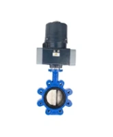 Затвор дисковый поворотный DN.ru WBV1616E-2W-Fb-H Ду100 Ру16 LUG межфланцевый, корпус - чугун QT450, диск - чугун QT450, уплотнение - EPDM, с электроприводом четвертьоборотным DN.ru QTSA-N-014EM-O0-220VAC с пружинным возвратом