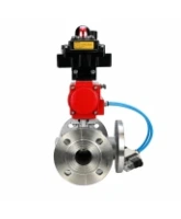 Кран шаровой DN.ru BV3232P(2pc)-FP-3WL-F-ISO-H Ду20 Ру16 HYMT, трехходовой L-тип, полнопроходной, фланцевый, корпус - нержавеющая сталь SS316, с пневмоприводом PA-DA-052, пневмораспределителем 4V320-08 AC220V, БКВ APL-410N EX и БПВ AFC2000