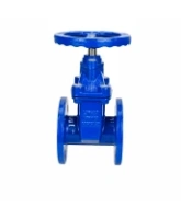 Задвижка клиновая 30ч39р (аналог МЗВ) DN.ru GVWN1414N-2W-F-S blue Ду100 Ру10/16 фланцевая, корпус - чугун GGG50, клин - чугун GGG50, уплотнение - NBR, с невыдвижным штоком, со штурвалом, цвет - синий