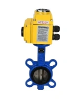 Затвор дисковый поворотный DN.ru WBV1413E-2W-Fb-H Ду100 Ру16 корпус - чугун GGG50, диск - чугун GGG40, уплотнение - EPDM, с электроприводом DN.ru QT-N-015EM-O1-220VAC-У1