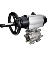Кран шаровой DN.ru BV3232P(3pc)-FP-SW-ISO-H Ду100 Ру63 полнопроходной, корпус - нержавеющая сталь SS316, под приварку, с пневмоприводом PA-DA-105-1, пневмораспределителем 4M310-08 AC220V