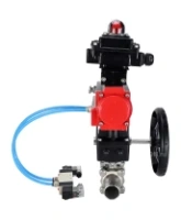 Кран шаровой DN.ru BV3232P(3pc)-FP-W-ISO-H LONG Ду65 Ру25 полнопроход., корпус - нерж.сталь 316, уплотнение - PTFE, под приварку, с пн.приводом PA-DA-083, пн.распределителем 4V320-08 AC220V, редуктором MON2-450-T28-ISO и БКВ APL-410N EX
