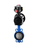 Затвор дисковый поворотный DN.ru WBV1432N-2W-Fb-H Ду125 Ру16, корпус - чугун GGG50, диск - нержавеющая сталь 316L, уплотнение - NBR, с пневмоприводом DN.ru PA-DA-105-1 двойного действия, с БКВ APL-510N-EX