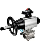 Кран шаровой DN.ru BV3232P(3pc)-FP-W-ISO-H Ду80 Ру25, полнопроходной, трехсоставной, нержавеющая сталь 316, уплотнение - PTFE, под приварку, с пневмоприводом PA-DA-105-1, пневмораспределителем 4V320-08 AC220V, БКВ APL-210N