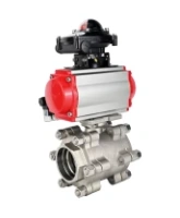 Кран шаровой DN.ru BV3232P(3pc)-FP-SW-ISO-H Ду65 Ру63 полнопроходной, корпус - нержавеющая сталь SS316, под приварку, с пневмоприводом PA-SA-130, пневмораспределителем 4M310-08 AC220V, БКВ APL-210N