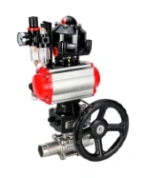 Кран шаровой DN.ru BV3232P(3pc)-FP-W-ISO-H LONG Ду65 Ру25 полнопроход., корпус - нерж.сталь 316, уплотнение - PTFE, под приварку, пн.привод PA-DA-083, пн.распределитель 4M310-08 AC220V, ручной дублер MON2-450-T28-ISO, БКВ APL-510N EX и БПВ AFC2000