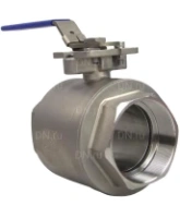 Кран шаровой DN.ru BV3232P(2pc)-FP-T-ISO-H Ду100 Ру40 полнопроходной двухходовой, нержавеющая сталь 316, внутренняя резьба, уплотнение - PTFE, с ISO-фланцем и рукояткой, 19х19, F07/F10