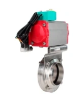 Затвор дисковый поворотный DN.ru WBV3131E-2W-T-H Ду50 Ру10 резьбовой, пищевая нержавеющая сталь 304, уплотнение - EPDM, с пневмоприводом PA-DA-052, пневмораспределителем 4M310-08 AC220V и магнитным переключателем ALS200D