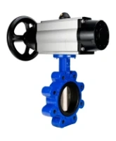 Затвор дисковый поворотный DN.ru WBV1616E-2W-Fb-H Ду125 Ру16 LUG корпус - чугун QT450, диск - чугун QT450, уплотнение - EPDM, с пневмоприводом DN.ru PA-DA-105-1