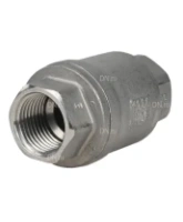 Клапан обратный DN.ru VCS3232P-T 1/2″ Ду15 Ру16 резьбовой, пружинный, корпус - нержавеющая сталь 316, диск - нержавеющая сталь 316, уплотнение - PTFE